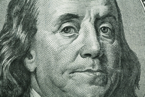 Macro photo of One Hundred Dollar Bill. Nice detail and tonal quality.