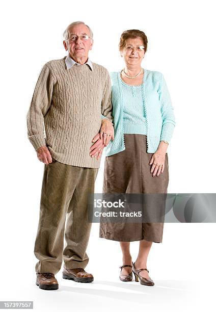 Ancianos Joven De Espíritu Foto de stock y más banco de imágenes de Encuadre de cuerpo entero - Encuadre de cuerpo entero, Fondo blanco, Personas