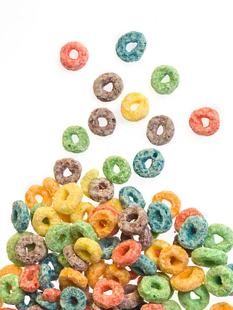 sweet cereales, frutas - breakfast close up studio shot group of objects fotografías e imágenes de stock