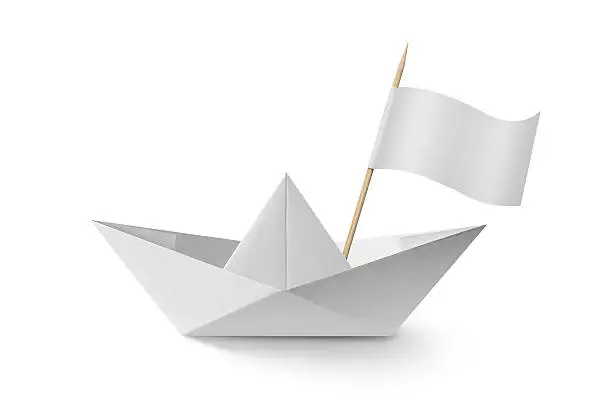 Paper boat with flag.