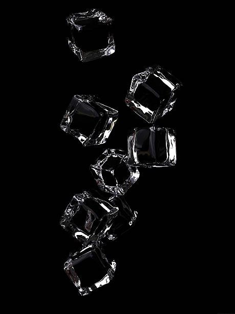 ice cube on a black background stock photo