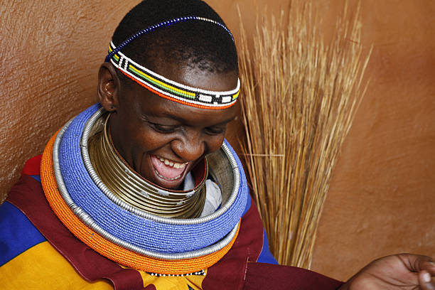 Ndebele woman of South Africa stock photo