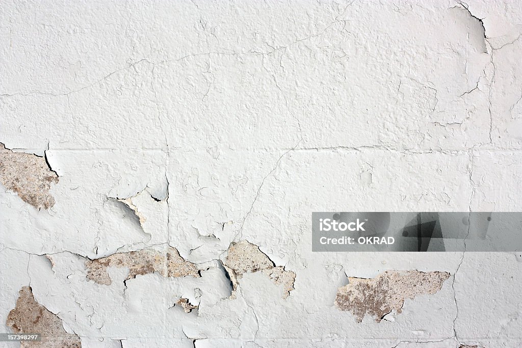 Branco de parede pintada de Peeling-detalhe - Foto de stock de Rachado royalty-free