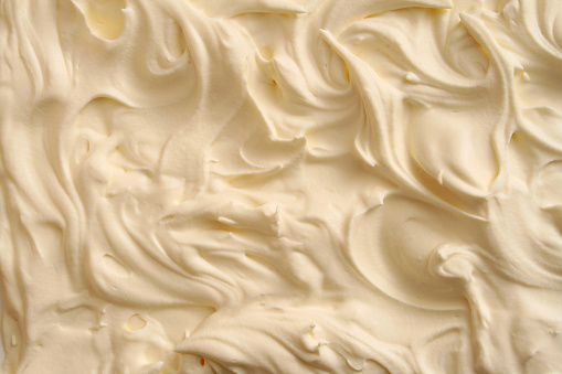 Top view of cream topping