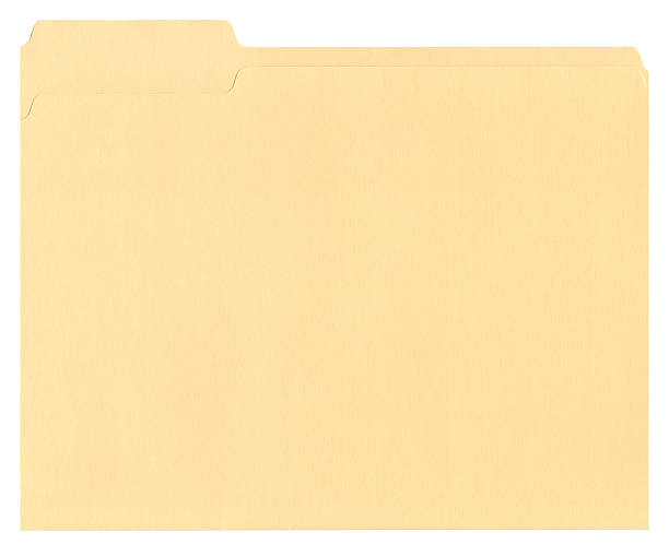 Manila file folder on white background stock photo