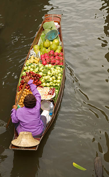 thailand floating market  ratchaburi province stock pictures, royalty-free photos & images