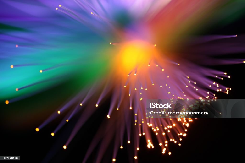 Rainbow luces de ráfaga - Foto de stock de Fibra óptica libre de derechos