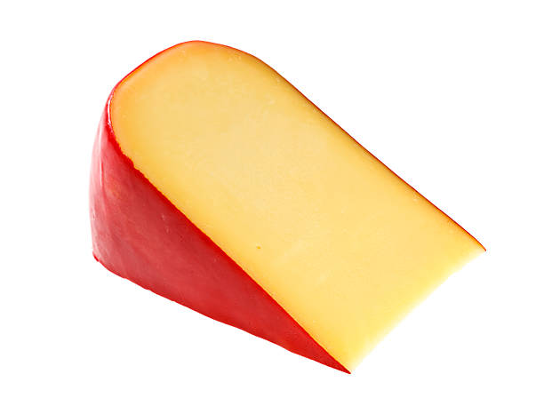 Piece of Dutch Gouda Cheese stock photo