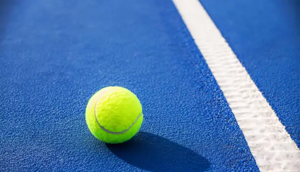 Tennis game. Tennis ball on the tennis court.