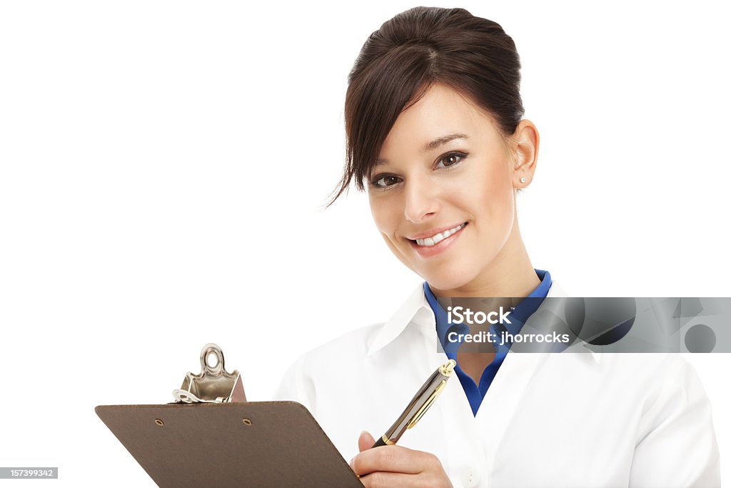 Medico con appunti e penna - Foto stock royalty-free di Portablocco a molla