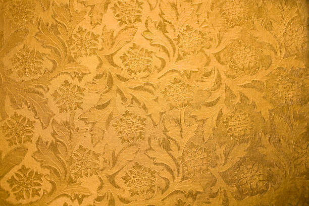 Gold flowers texture stock photo