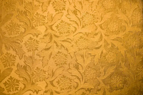 Photo of Gold flowers texture