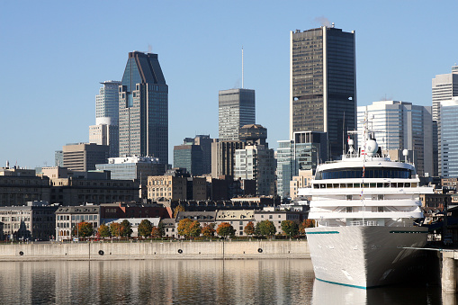 Cruise ship dock in Montreal port