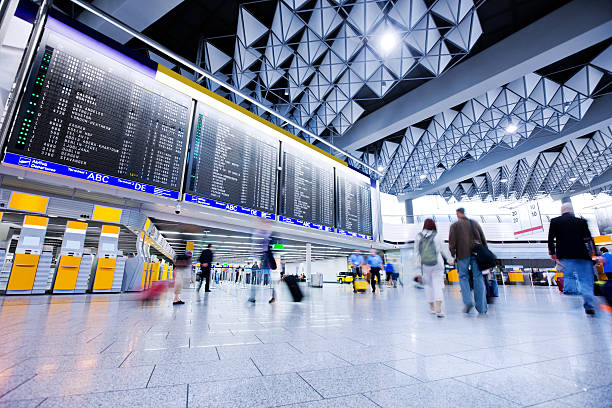 Airport Frankfurt International Airport info sign stock pictures, royalty-free photos & images