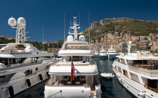 Luxury yachts in the port of Monaco Monte Carlo