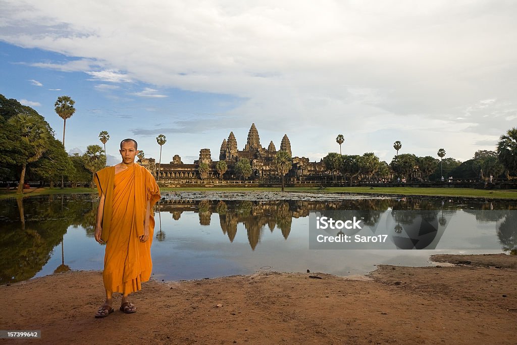 Mönch in der Angkor Wat - Lizenzfrei Angkor Wat Stock-Foto