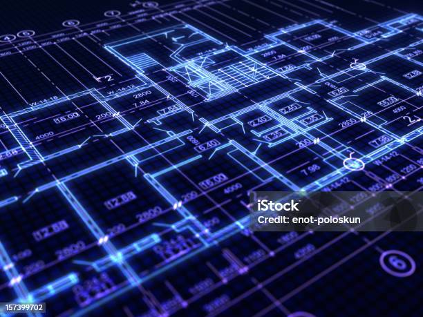 Technische Zeichnung Stockfoto und mehr Bilder von Technische Zeichnung - Technische Zeichnung, Technologie, Digital generiert