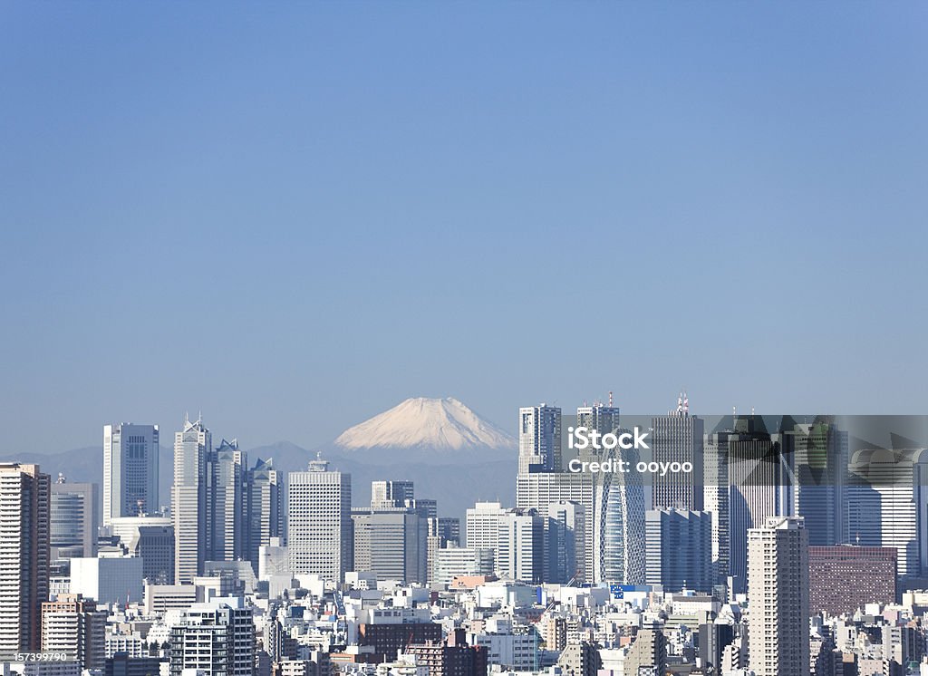 Horizonte de Tóquio - Royalty-free Monte Fuji Foto de stock