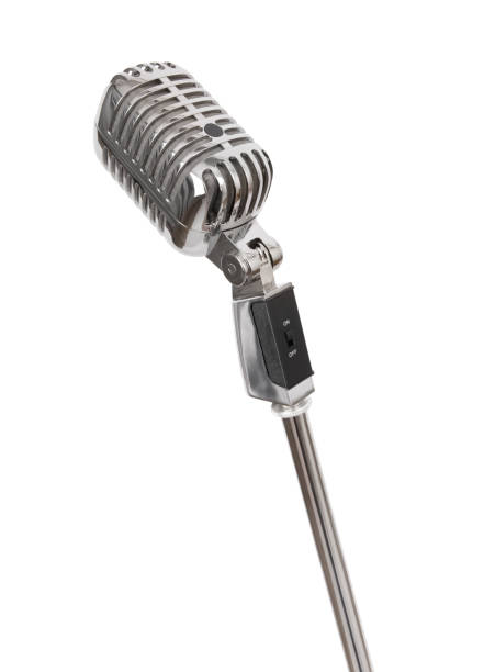 retrò microfono (clipping path, xxl - microphone retro revival old fashioned isolated foto e immagini stock