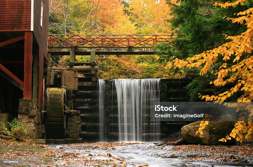 Old Grist Mill  Autumn Stock Photo
