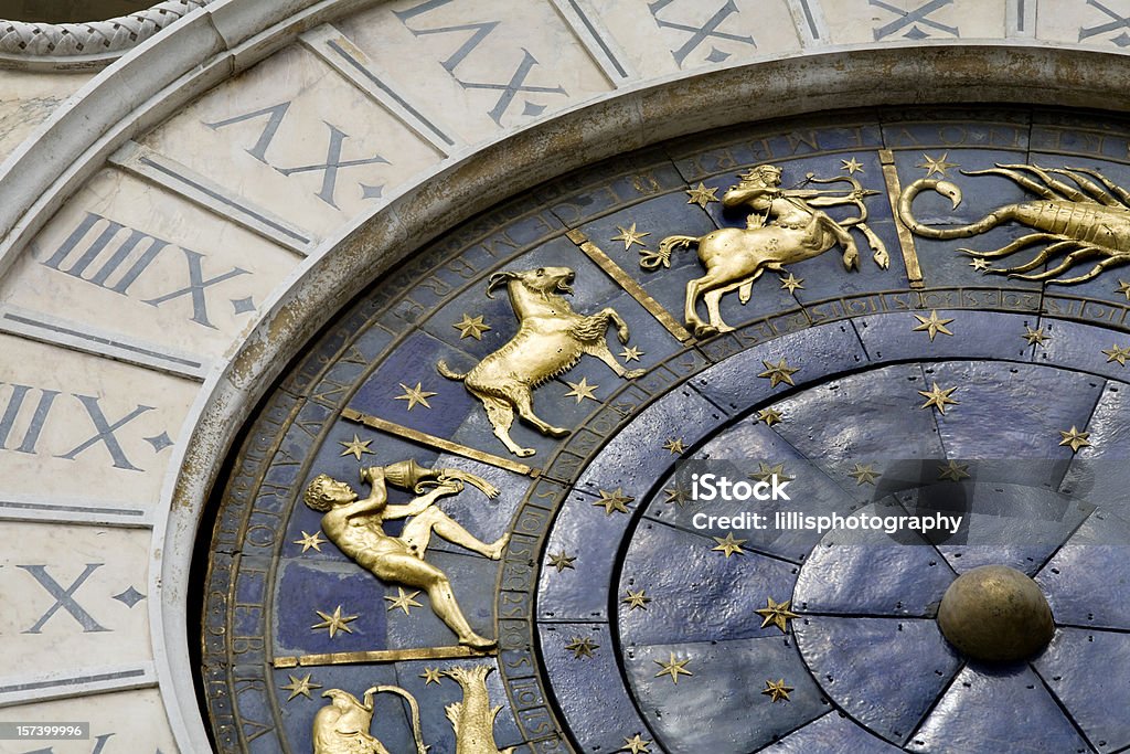 Astrological Clock Piazza San Marco à Venise - Photo de Signes du Zodiaque libre de droits