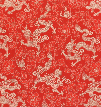 Dragón chino tela bordado photo