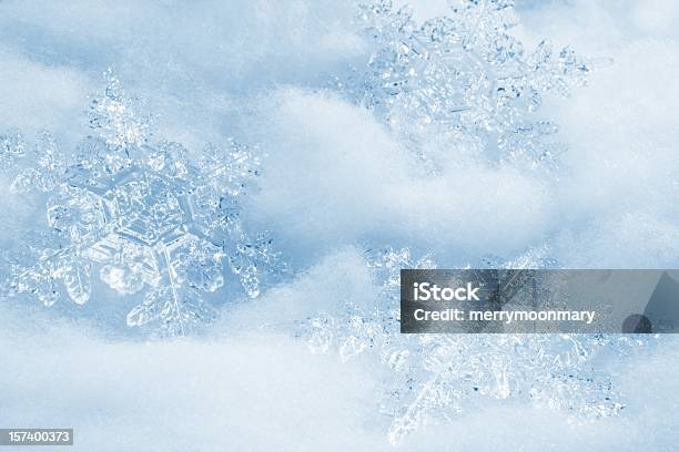 Snowflakes Background Stock Photo - Download Image Now - Snowflake Shape, Ice Crystal, Melting