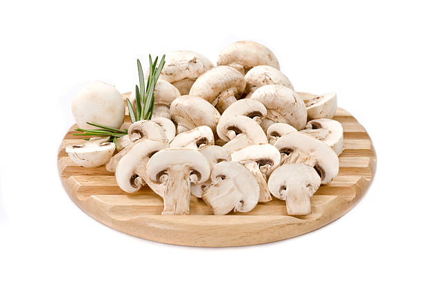 funghi - edible mushroom portion chopped freshness foto e immagini stock