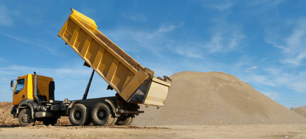 istock Yellow Truck Working at Construction Site 157400482
