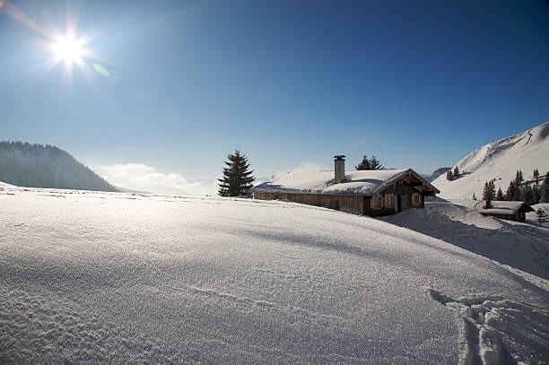 Ski lodges in the alps