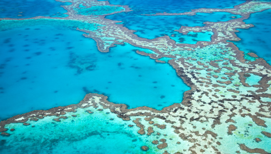 Aerial view of the Great Barrier Reef in Australia