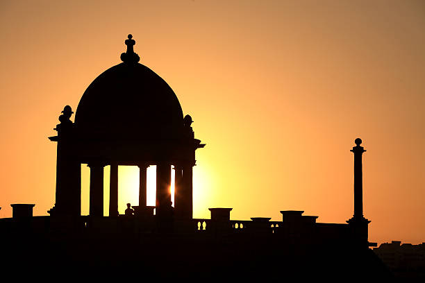 Sunset from the angle of one of the old and famous parks in Tehran