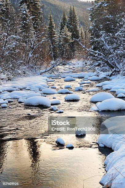 Winter Stream Stock Photo - Download Image Now - British Columbia, Winter, Snow