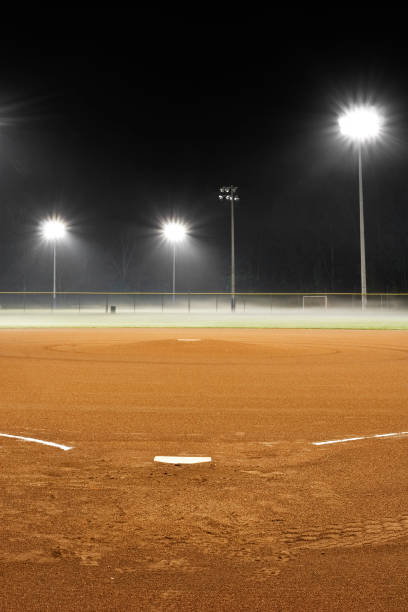 istock Deserted, Brightly-lit, Baseball Diamond at Night 157402023