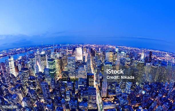 Manhattan At Night Stock Photo - Download Image Now - New York City, Global Business, Night