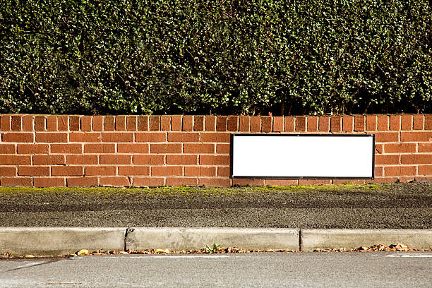 Blank  Nameplate with Space for Name of Your Street-More below.  kerbstone stock pictures, royalty-free photos & images