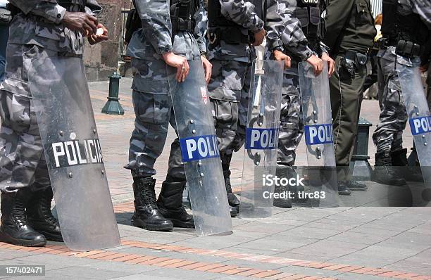 South American Riot Police Stock Photo - Download Image Now - Police Force, Protest, Riot Shield