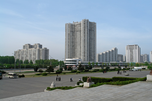 Pyongyang, Typical Concrete Architecture. SEE MY OTHER PHOTOS from SOUTH and NORTH KOREA: 