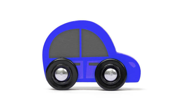 istock Retro wooden toy car isolated on white 1574026046