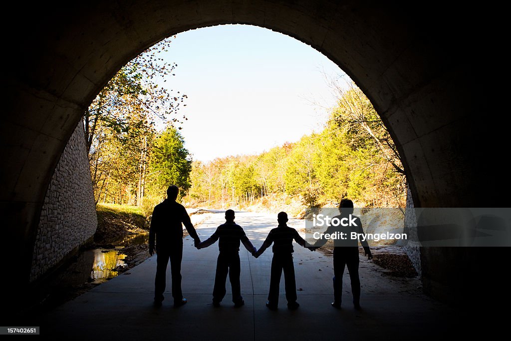 Family Looking at Fall Beauty  Nature Stock Photo