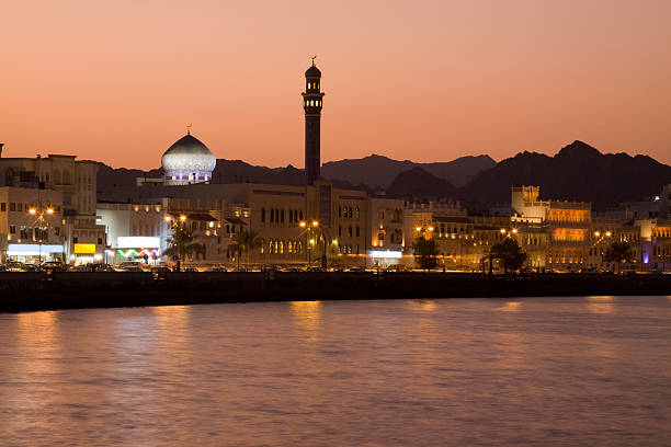 Sunset in Muscat, Oman. stock photo