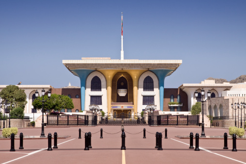 In November 2019, tourists were admiring the Al Alam Sultan Palace in Muscat in Oman.