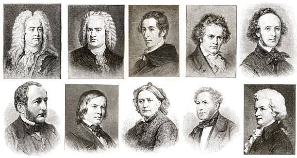 Musicians Collection  ludwig van beethoven stock pictures, royalty-free photos & images