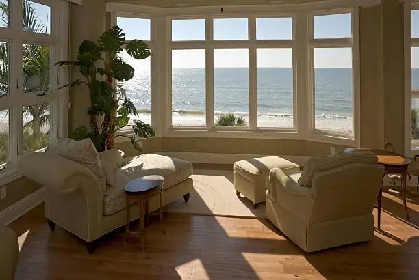 A sun room at a beach house in Southwest Florida.