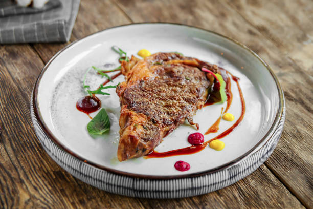 istock Portion of gourmet grilled beef steak 1574035799