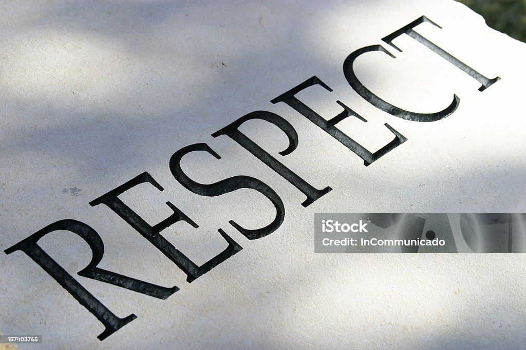 Character traits series - RESPECT  Capital Letter Stock Photo