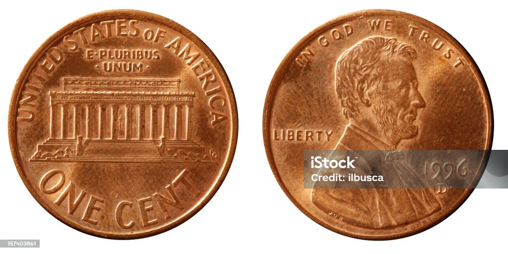 One cent coin macro US Coin Stock Photo