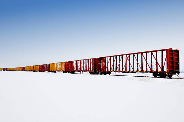 Flagstaff, Arizona, USA - September 22, 2018:  Freight train BNSF Railway Companies on a sunny day in Arizona.