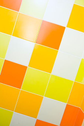 bathroom multicolored tiled wall