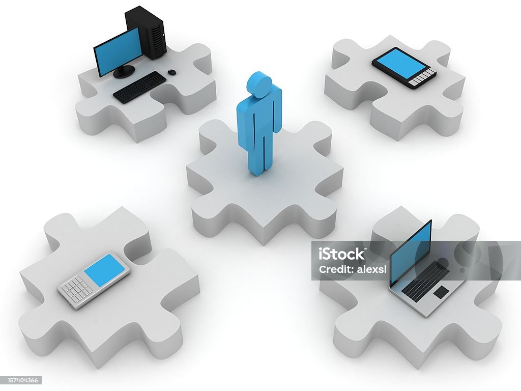 Computer network puzzle  Business Stock Photo